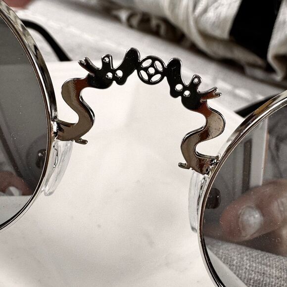 Zara Silver Safari Sunglasses with Black Accents - Picture 12 of 15